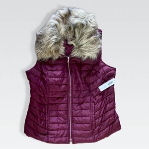 Chicco NWT plum, fur vest. Perfect for fall.